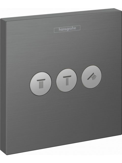 Hansgrohe ShowerSelect elzáró- és váltószelep falsík alatti szereléshez 3 fogyasztóhoz, szálcsiszolt fekete króm 15764340