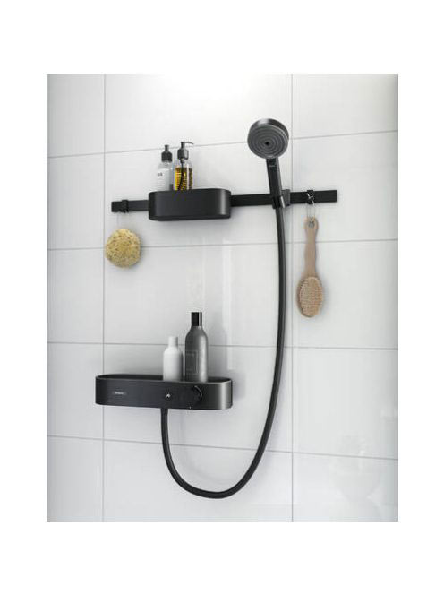 Hansgrohe WallStoris Szett termosztátos zuahnycsaptelep 3 funkciós kézizuhany EcoSmart, matt fekete 24250670