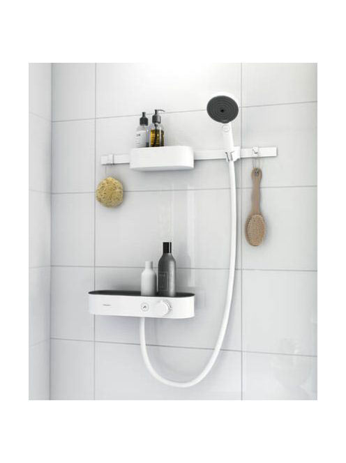Hansgrohe WallStoris Szett termosztátos zuahnycsaptelep 3 funkciós kézizuhany EcoSmart, matt fehér 24250700