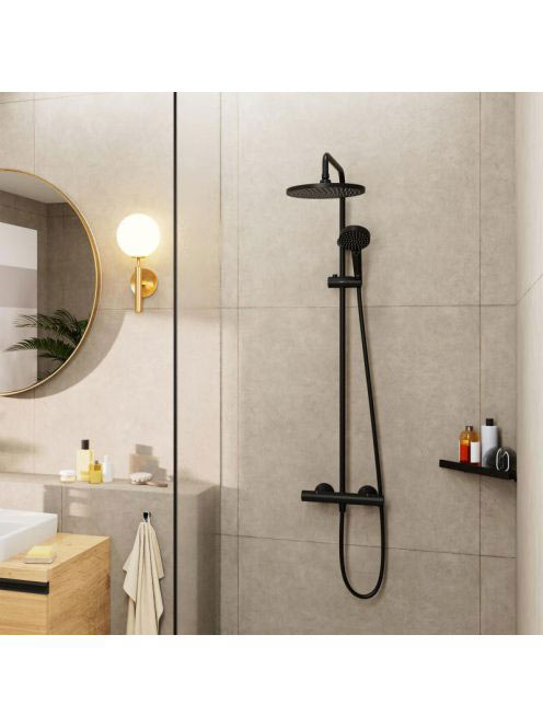 Hansgrohe Vernis Blend Showerpipe EcoSmart 240 zuhanyrendszer víztakarékos termosztátos csapteleppel matt fekete 26428670