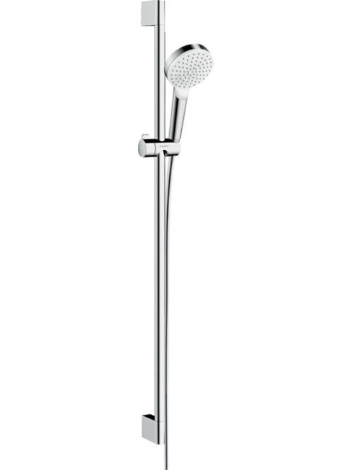 Hansgrohe Crometta zuhanyszett 1jet 90 cm-es zuhanyrúddal, EcoSmart, fehér/króm 26539400