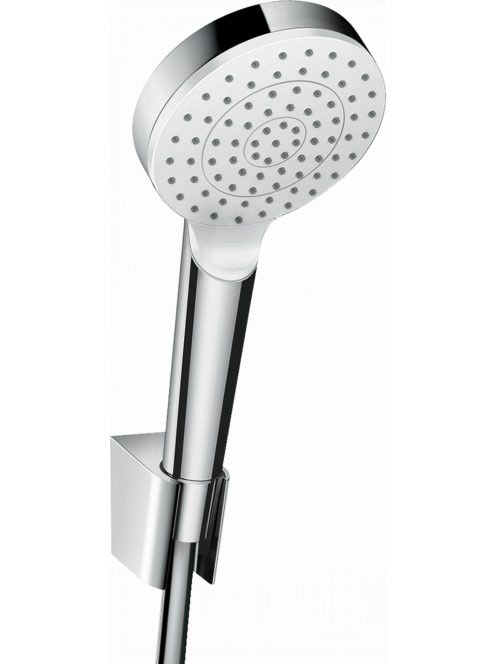 Hansgrohe Crometta zuhanytartó szett 1jet 125 cm-es zuhanytömlővel, EcoSmart, króm/fehér 26568400