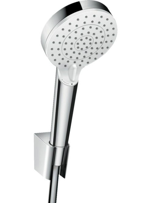 Hansgrohe Crometta zuhanytartó szett 125 cm-es zuhanytömlővel, EcoSmart, fehér/króm 26693400