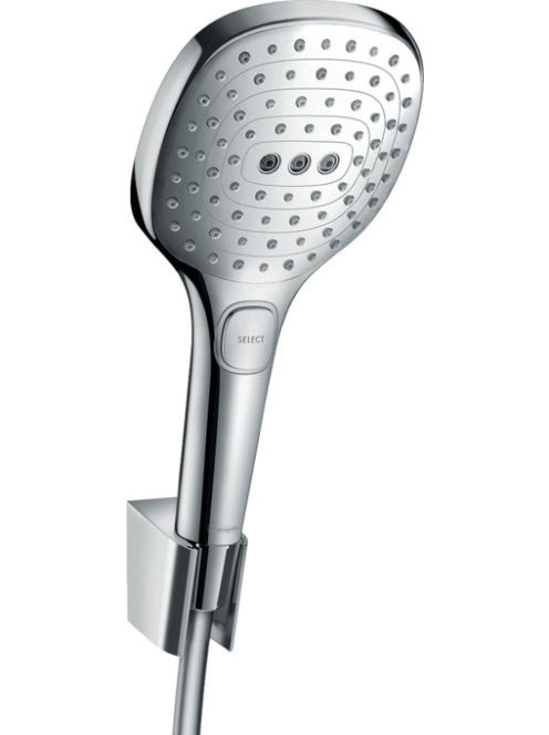 Hansgrohe Raindance Select E 3 funkciós kézizuhany tartóval és 125 cm-es zuhanytömlővel króm 26700000