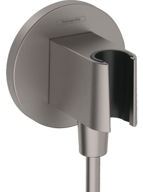 Hansgrohe FixFit Porter S zuhanytartó fali csatlakozóval, szálcsiszolt fekete króm 26888340