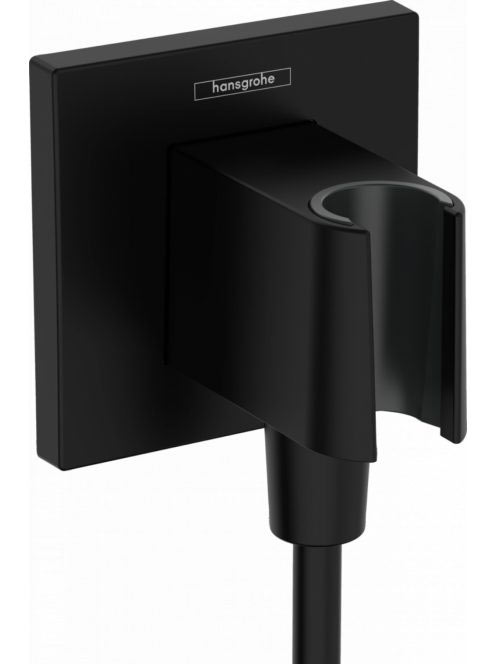 Hansgrohe FixFit E zuhanytartó fali csatlakozóval, matt fekete 26889670
