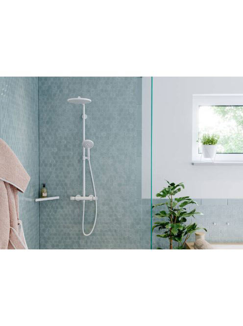 Hansgrohe Croma Select S zuhanyrendszer termosztáttal és kézizuhannyal, matt fehér 26890700