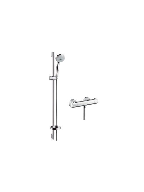 Hansgrohe Croma 100 zuhanyrendszer Ecostat termosztáttal, 90 cm-es zuhanyrúddal, króm 27085000
