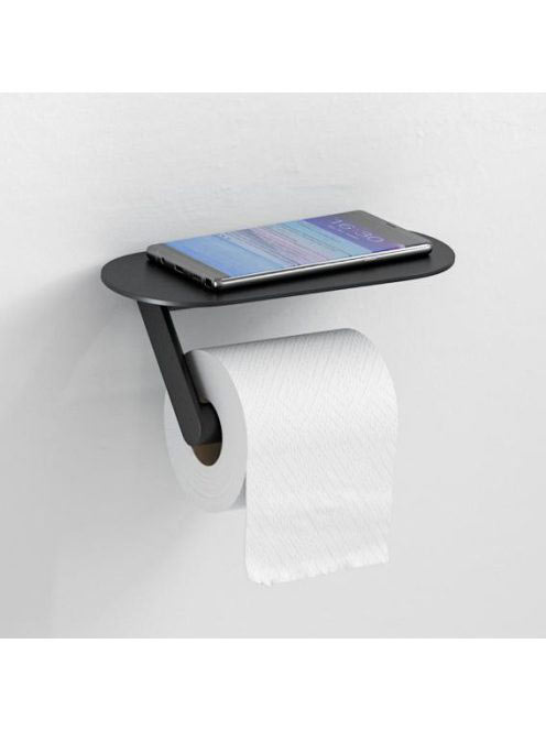 Hansgrohe WallStoris WC papír tartó, polccal matt fekete 27928670