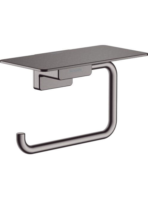 Hansgrohe AddStoris WC papír tartó, polccal szálcsiszolt fekete/króm 41772340