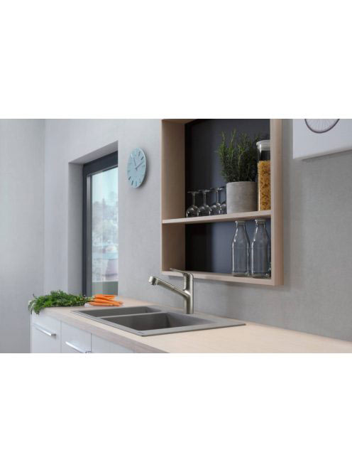 Hansgrohe S51 S510-F635 beépített mosogató 180/450 két medencével betonszürke 43315380