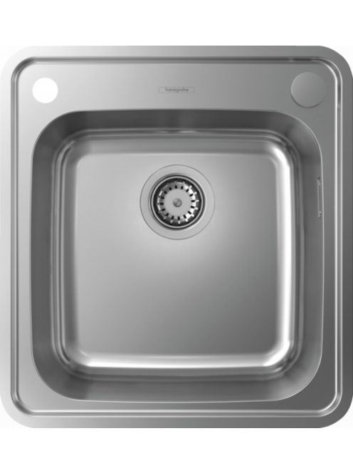 Hansgrohe S41 Beépíthető mosogató 480x520 szifonnal és automatikus lefolyóval, rozsdamentes acél hatású 43335800