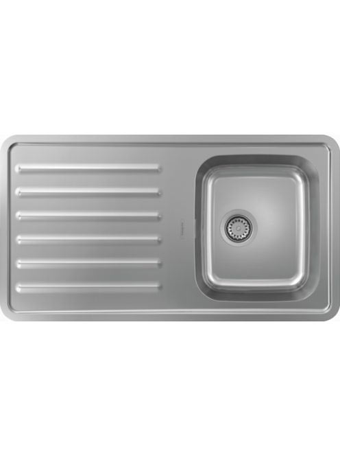 Hansgrohe S41 Beépíthető csepegtetőtálcás mosogató szifonnal 915x505, rozsdamentes acél hatású 43340800