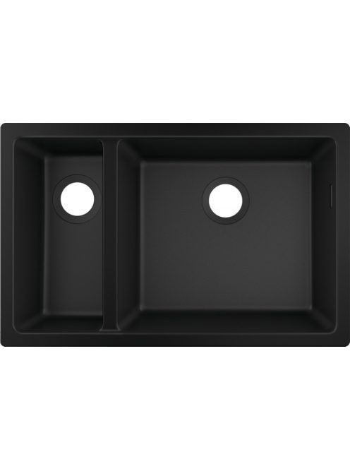 Hansgrohe S51 S510-U635 munkalap alá rögzített mosogató 180/450 két medencével grafit fekete 43433170