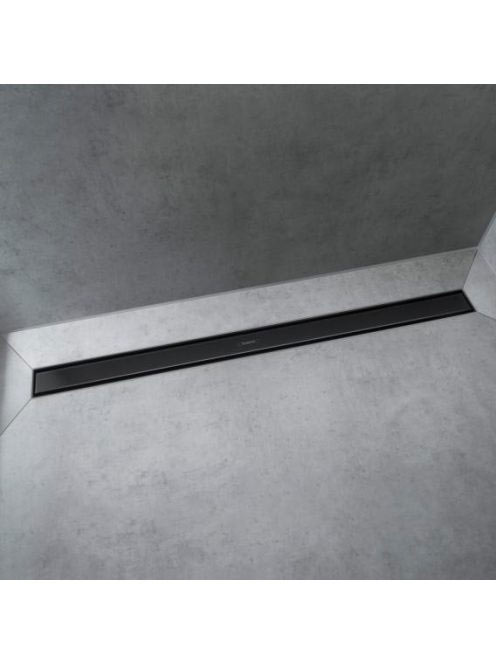 Hansgrohe RainDrain Match Zuhanylefolyó 80 cm, állítható magasságú kerettel, matt fekete 56038670