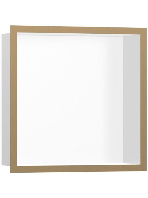 Hansgrohe XtraStoris Individual Falfülke matt fehér színben, design kerettel 30 x 30 x 10 cm szálcsiszolt bronz 56099140