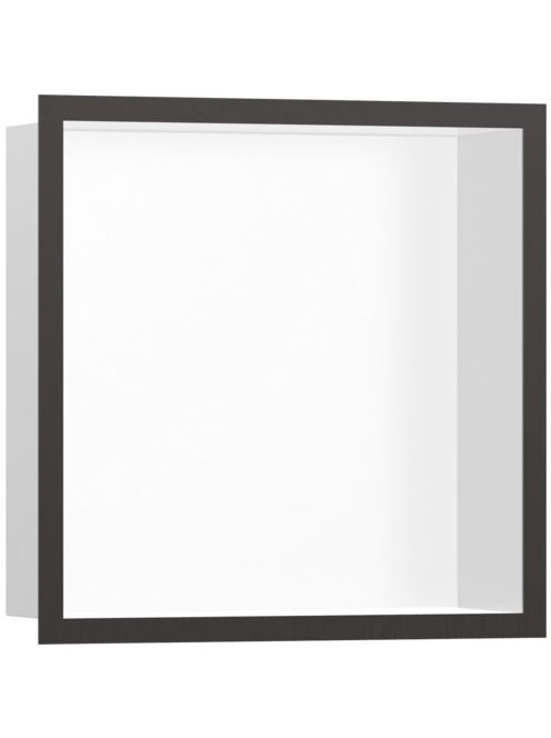 Hansgrohe XtraStoris Individual Falfülke integrált kerettel, 30 x 30 x 10 cm matt fehér/szálcsiszolt fekete 56099340