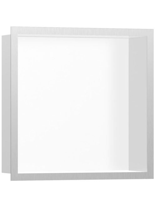 Hansgrohe XtraStoris Individual Falfülke integrált kerettel, 30 x 30 x 10 cm matt fehér/rozsdamentes acél 56099800