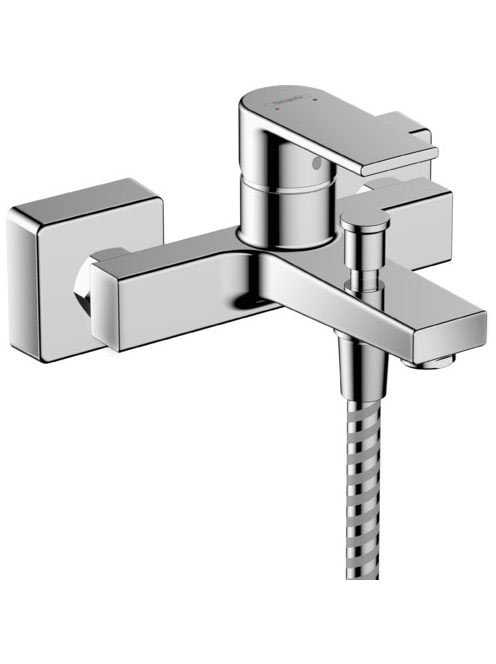 Hansgrohe Vernis Shape Egykaros kádcsaptelep falsíkon kívüli szereléshez, 2 féle átfolyási sebességgel, króm 71453000