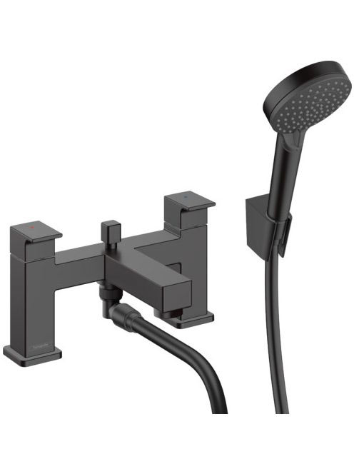 Hansgrohe Vernis Shape 2 lyukú peremre szerelhető kádcsaptelep matt fekete 71462670