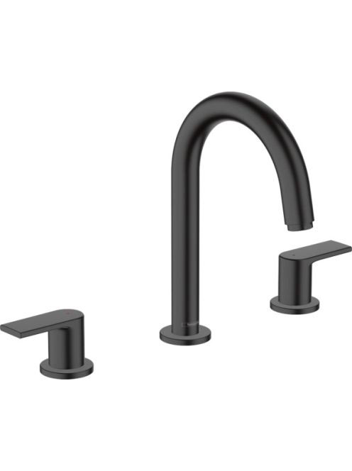 Hansgrohe Vernis Shape 3 lyukú mosdócsaptelep automata lefolyógarnitúrával matt fekete 71563670