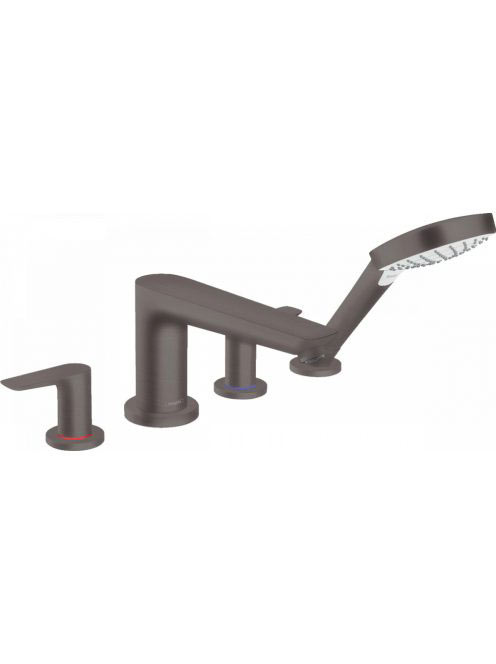 Hansgrohe Talis E 4-lyukú szálcsiszolt fekete/króm kádcsaptelep 71748340