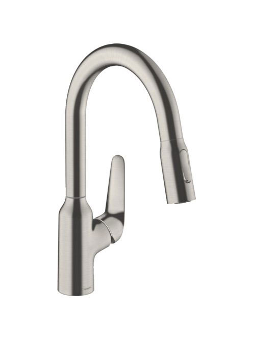 Hansgrohe Focus M42 konyhai csaptelep, kihúzható zuhanyfejjel, rozsdamentes acél hatású 71801800