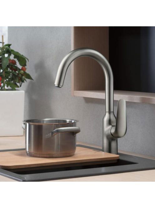 Hansgrohe Focus M42 konyhai csaptelep, rozsdamentes acél hatású 71802800