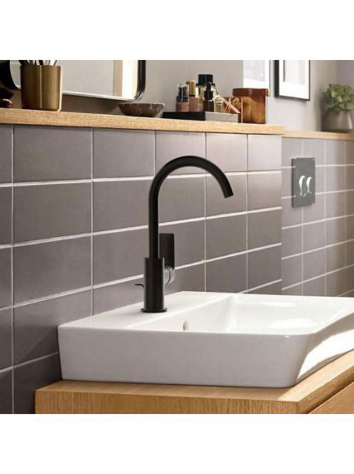 Hansgrohe Rebris E mosdócsaptelep 210, elforgatható kifolyóval, automata lefolyógarnitúrával, matt fekete 72576670