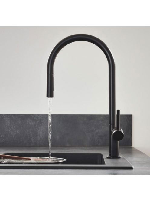 Hansgrohe Talis M54 matt fekete konyhai csaptelep 210, kihúzható zuhanyfejjel 72800670