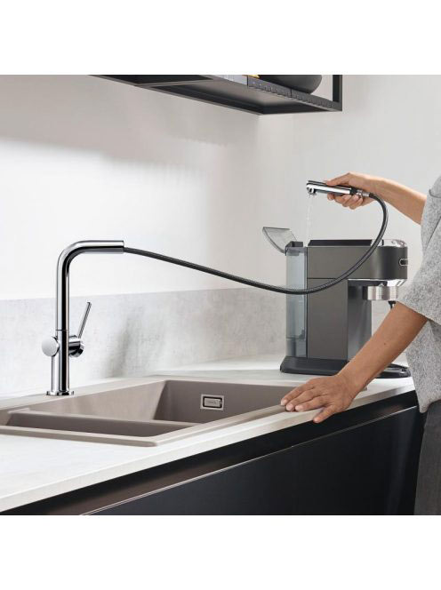 Hansgrohe Talis M54 konyhai csaptelep 270, kihúzható zuhanyfejjel, króm 72808000