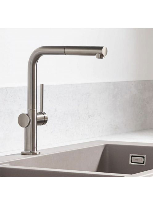 Hansgrohe Talis M54 rozsdamentes acél hatású konyhai csaptelep 270, kihúzható zuhanyfejjel 72809800
