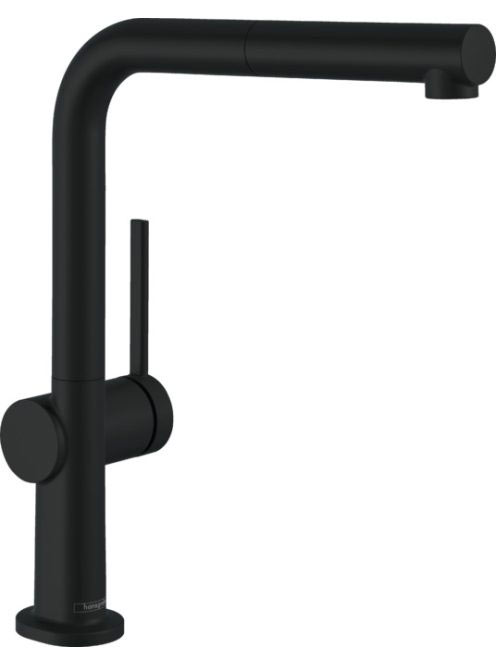 Hansgrohe Talis M54 konyhai csaptelep 270 Eco 1jet, kihúzható zuhanyfejjel, matt fekete 72845670