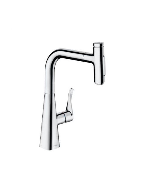 Hansgrohe Metris Select M71 króm konyhai csaptelep, kihúzható kifolyóval 73817000