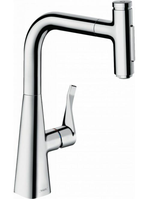 Hansgrohe Metris Select M71 króm konyhai csaptelep 240, kihúzható zuhanyfejjel 73822000