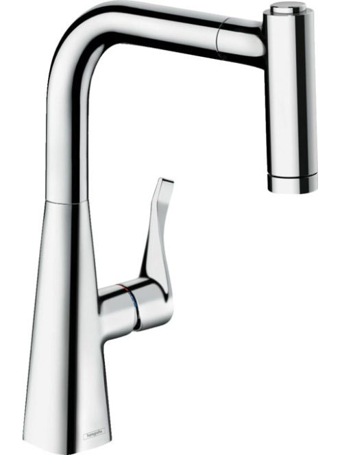 Hansgrohe Metris M71 konyhai csaptelep 220 EcoSmart, sBox-szal és kihúzható kifolyóval króm 73823000