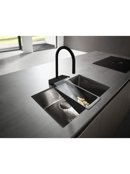 Hansgrohe Aquno Select M81 konyhai csaptelep 170, kihúzható kifolyóval, 3jet, matt fekete 73837670