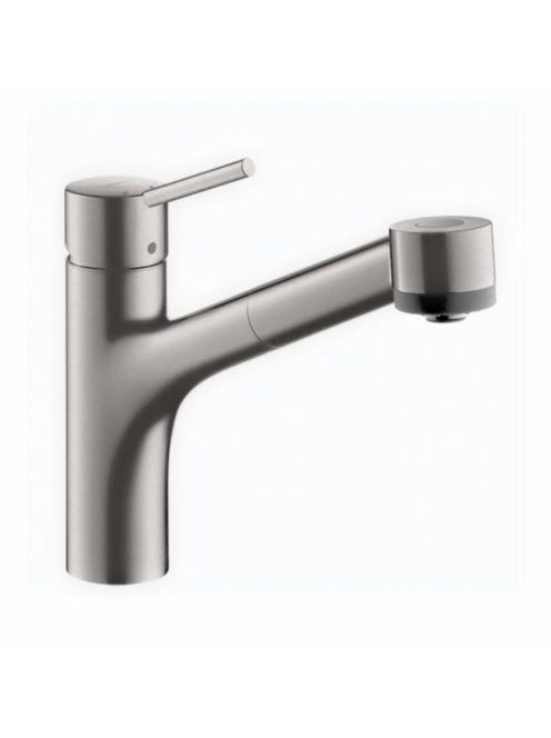 Hansgrohe Talis M52 rozsdamentes acél hatású konyhai csaptelep, kihúzható zuhanyfejjel 73860800