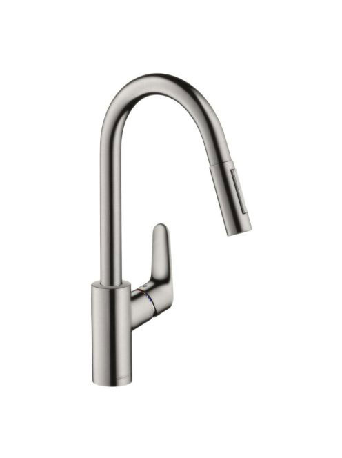 Hansgrohe Focus M41 konyhai csaptelep, kihúzható zuhanyfejjel, sBox, rozsamentes acél 73880800