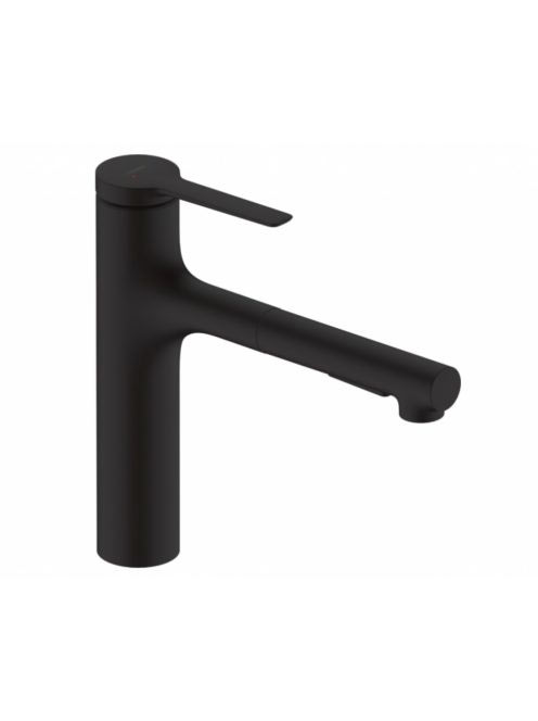 Hansgrohe Zesis M33 álló konyhai csaptelep, kihúzható kifolyóval 2 jet és sBox light, matt fekete 74804670