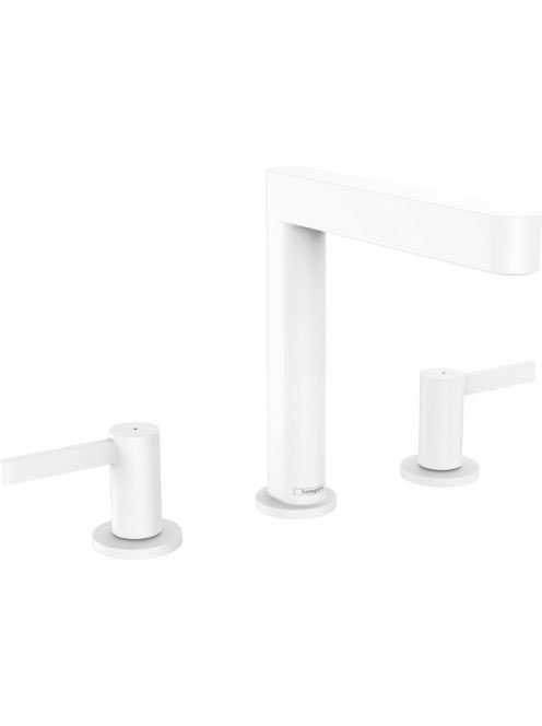 Hansgrohe Finoris 3 lyukú mosdócsaptelep 160, push-open lefolyógarnitúrával matt fehér 76034700