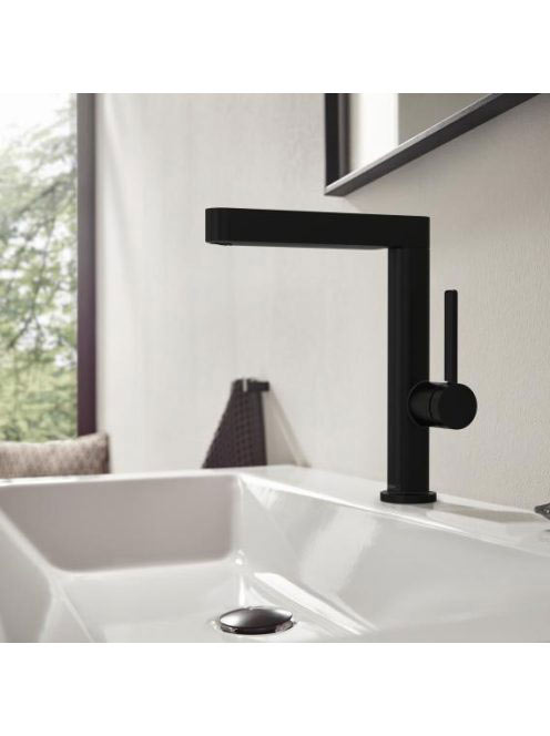 Hansgrohe Finoris egykaros mosdócsaptelep 230 lefolyógarnitúrával matt fekete 76060670