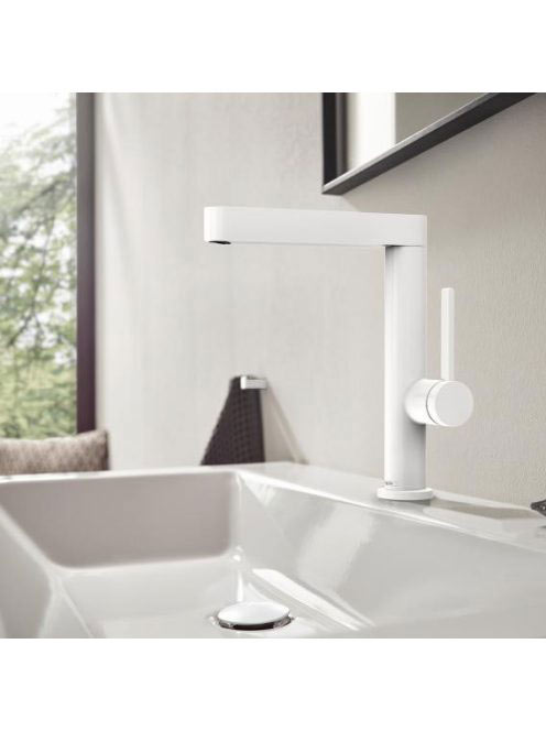 Hansgrohe Finoris egykaros mosdócsaptelep 230 lefolyógarnitúrával matt fehér 76060700