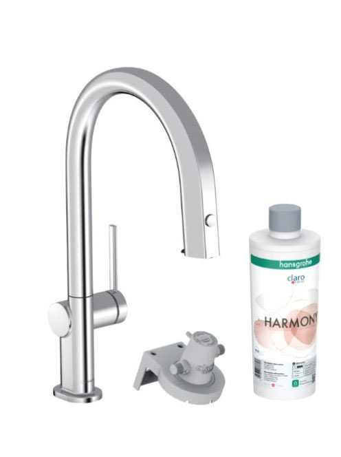 Hansgrohe Aqittura M91 Vízszűrős konyhai csaptelep 210, kihúzható zuhanyfejjel és indítókészlettel, króm 76801000