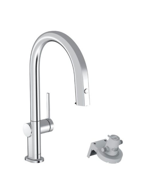 Hansgrohe Aqittura M91 Vízszűrős konyhai csaptelep 210, kihúzható zuhanyfejjel, króm 76803000