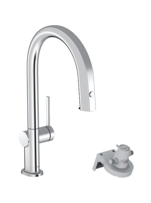 Hansgrohe Aqittura M91 Vízszűrős konyhai csaptelep 210, kihúzható zuhanyfejjel és sBox szereléssel, króm 76826000