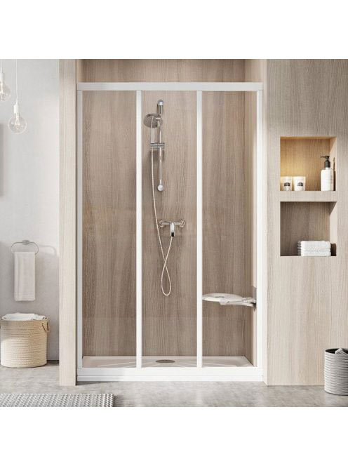 Ravak Supernova ASDP3-120 zuhanyajtó Transparent üveg, fehér