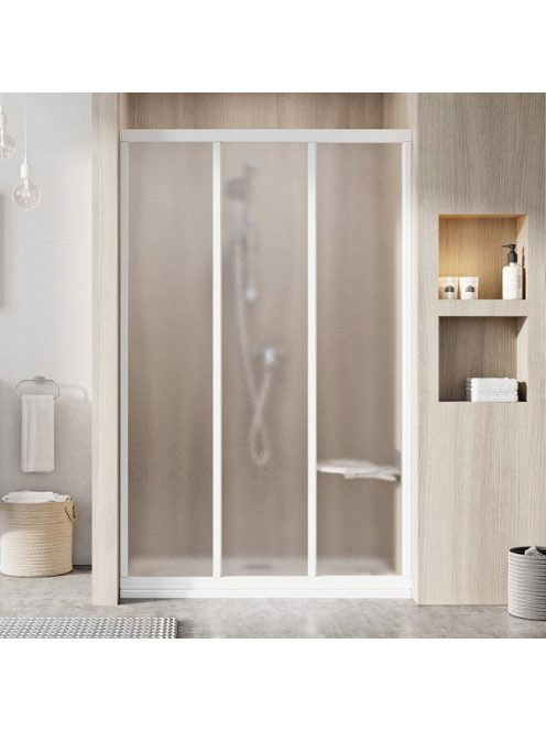 Ravak Supernova ASDP3-130 zuhanyajtó Grape üveg, fehér keret