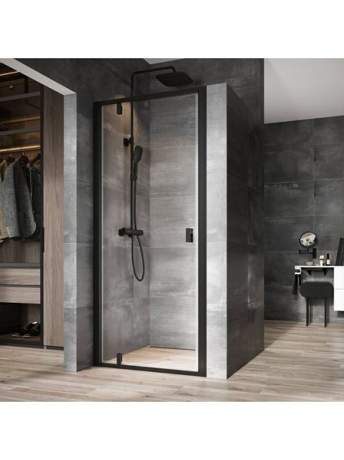 Ravak Nexty NDOP1-80 zuhanyajtó átlátszó üveggel, fekete ker