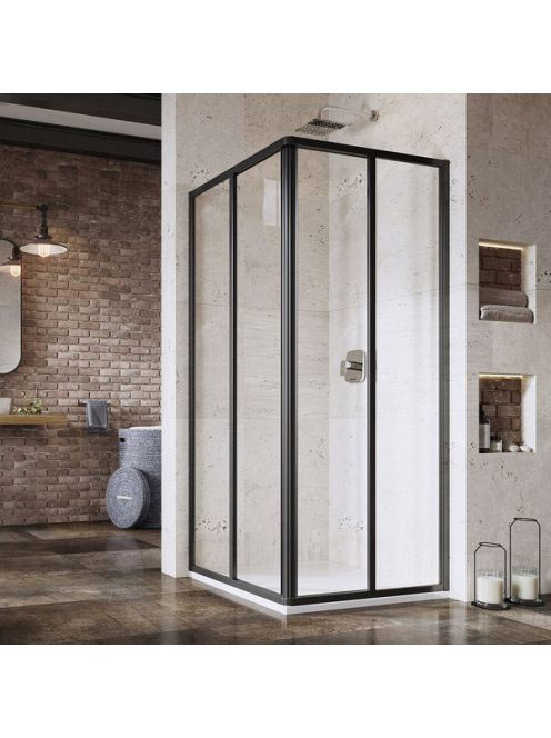 Ravak Supernova SRV2-75 sarokbelépős zuhanykabin (fekete+Tra